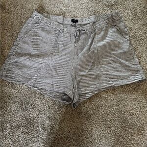 J Crew Lightweight Striped Drawstring Shorts - Navy & White